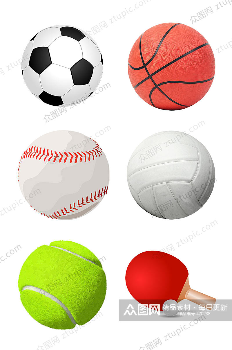 体育球类足球篮球素材