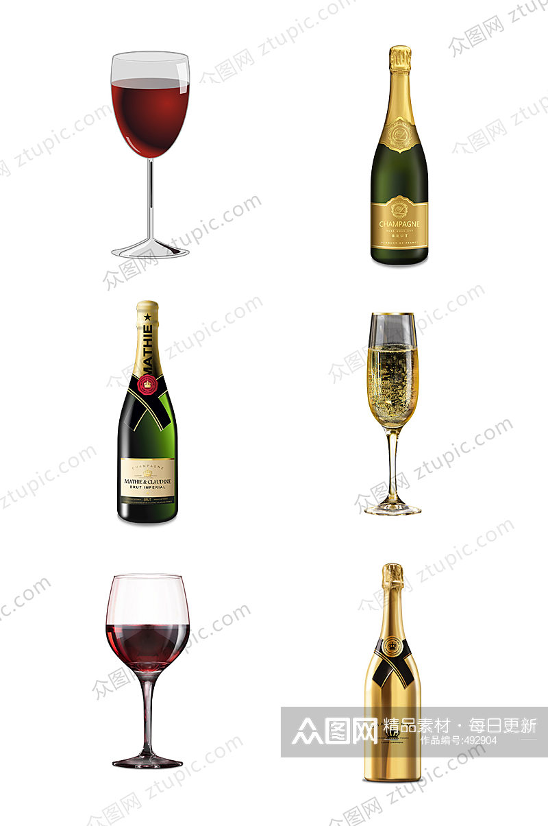 香槟红酒玻璃杯素材素材