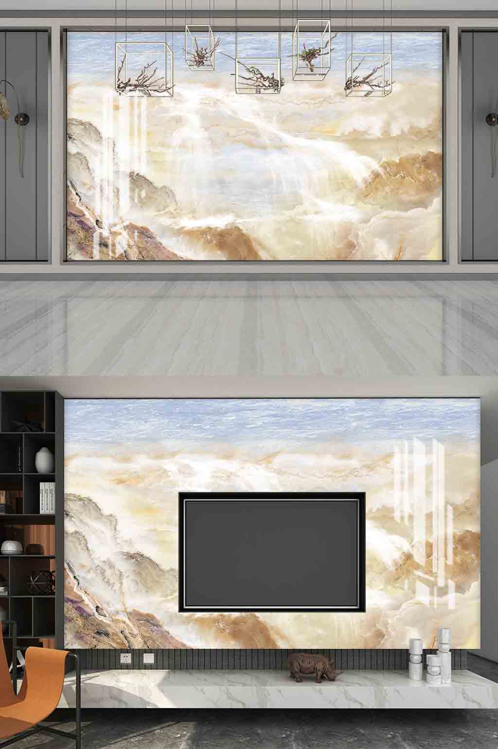 大理石石纹山水背景墙素材