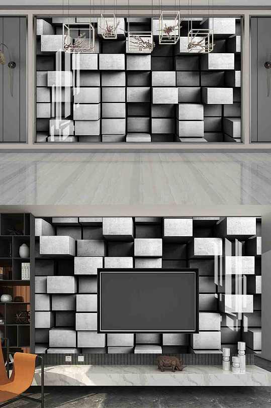 3D立体墙面背景墙-众图网