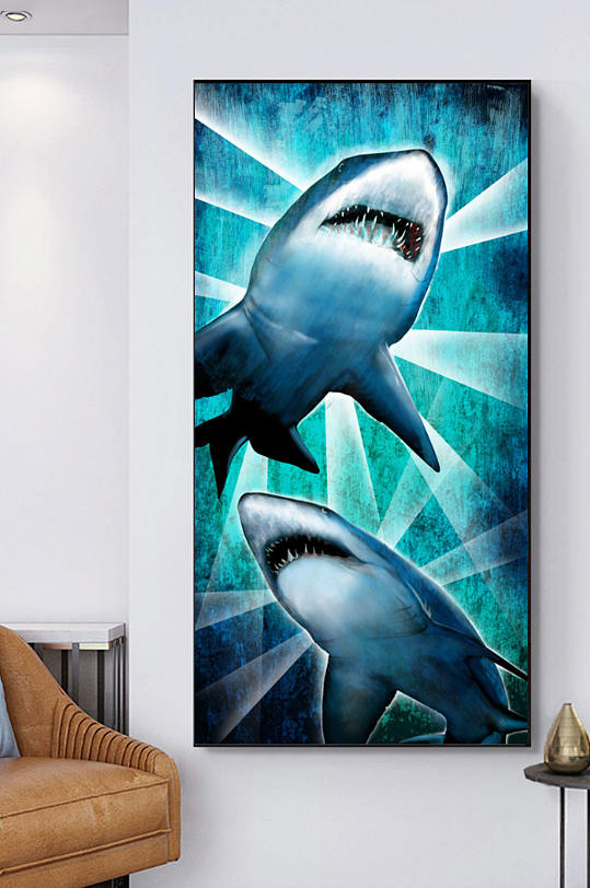 海底世界鲨鱼装饰画
