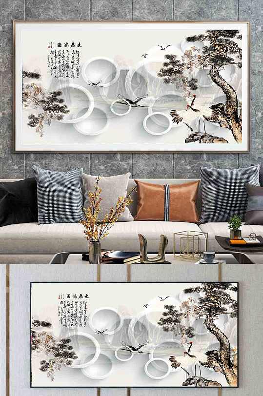 松鹤延年中式装饰画-众图网