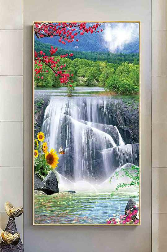 流水生财装饰挂画-众图网