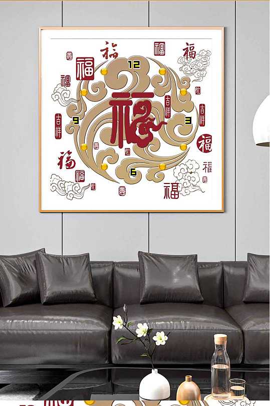 3d立体圆形福字装饰画