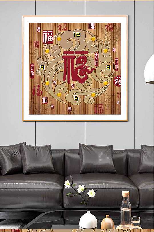 浮雕百福木纹装饰画-众图网