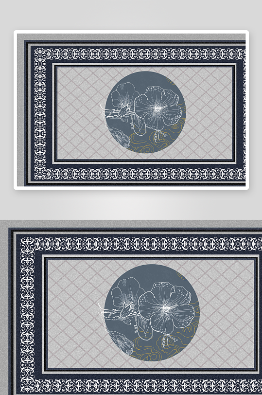 灰色艺术花纹地毯-众图网