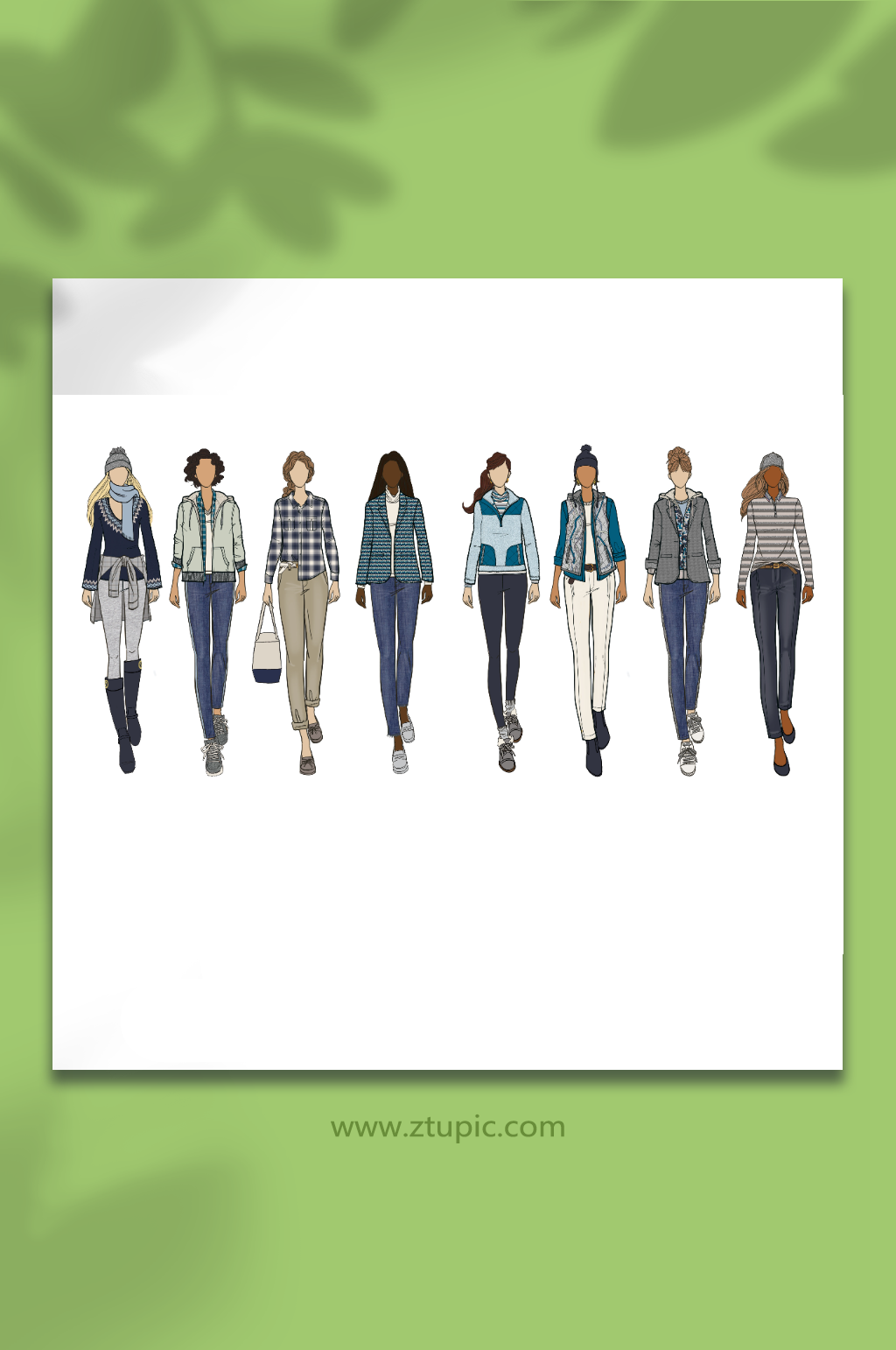 服装设计女装模板矢量素材