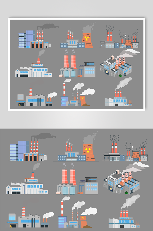 企业工厂工业建筑污染环境保护免扣元素