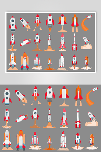 火箭飞船航空航天飞机航空器发射器免扣元素