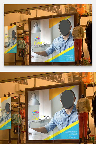 商场橱窗墙面广告展示样机