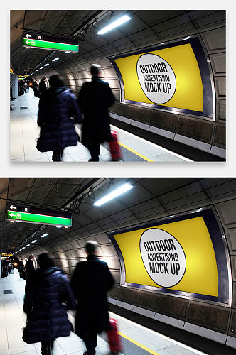 地铁广告牌灯箱广告地下通道广告样机