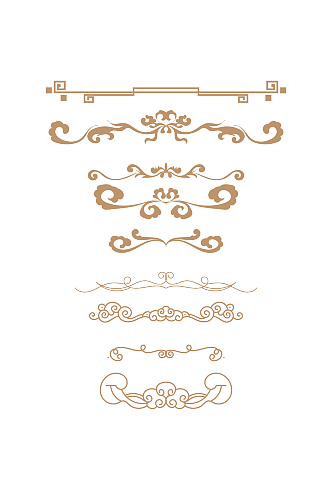 中国风古典祥云纹浪花纹花边文本分割线