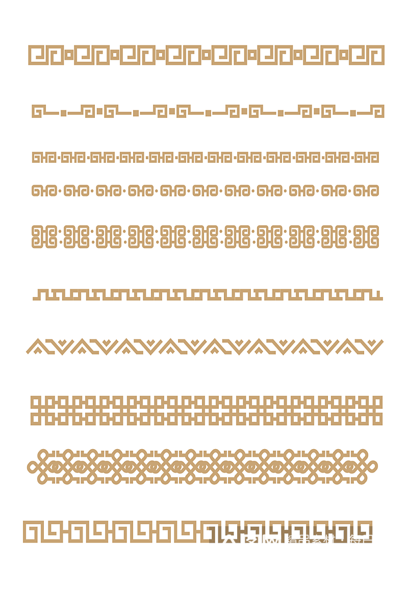 中国风古典花纹花边回形纹理边框素材