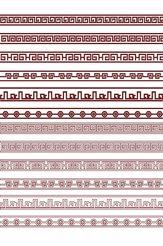 中国风古典回形纹祥云纹边框边角文本分割线