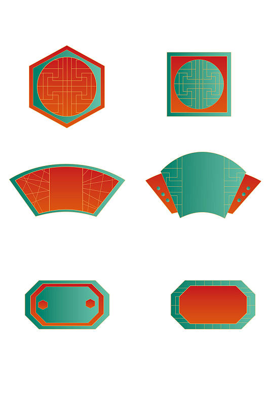 国潮风新中式装饰边框古风中国风标题框