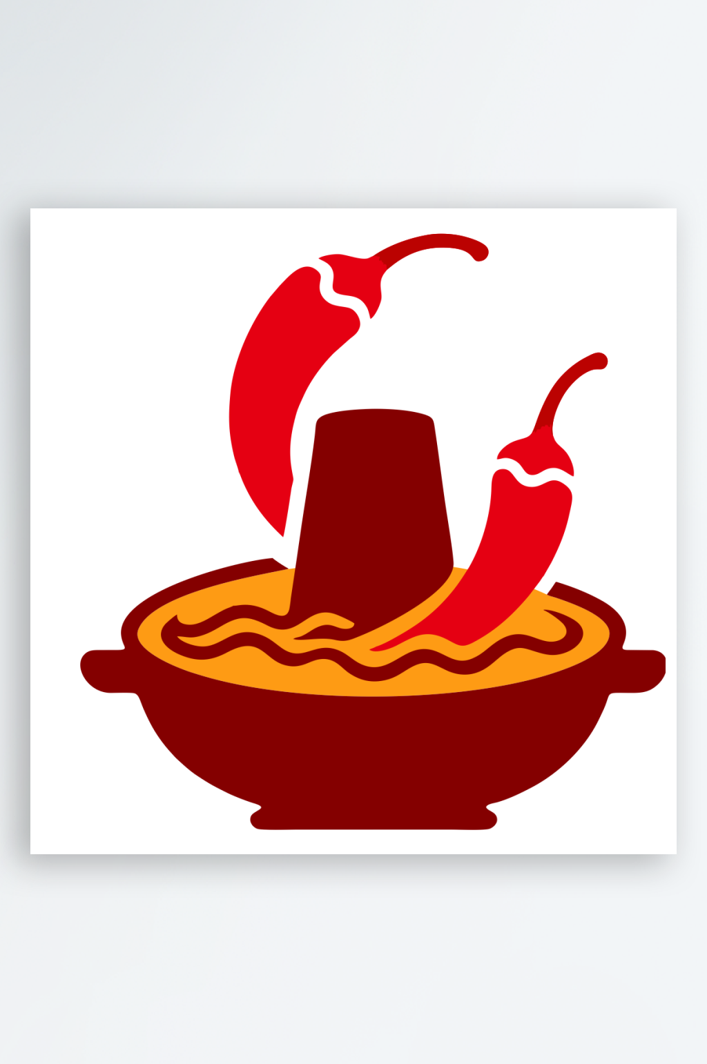 红色火锅铜锅logo素材