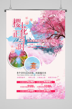 春季赏樱花宣传海报