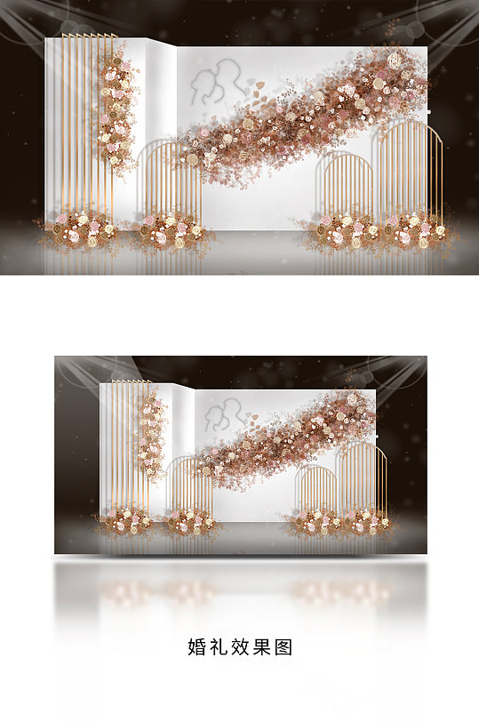 浪漫欧式婚礼舞台舞美设计-众图网