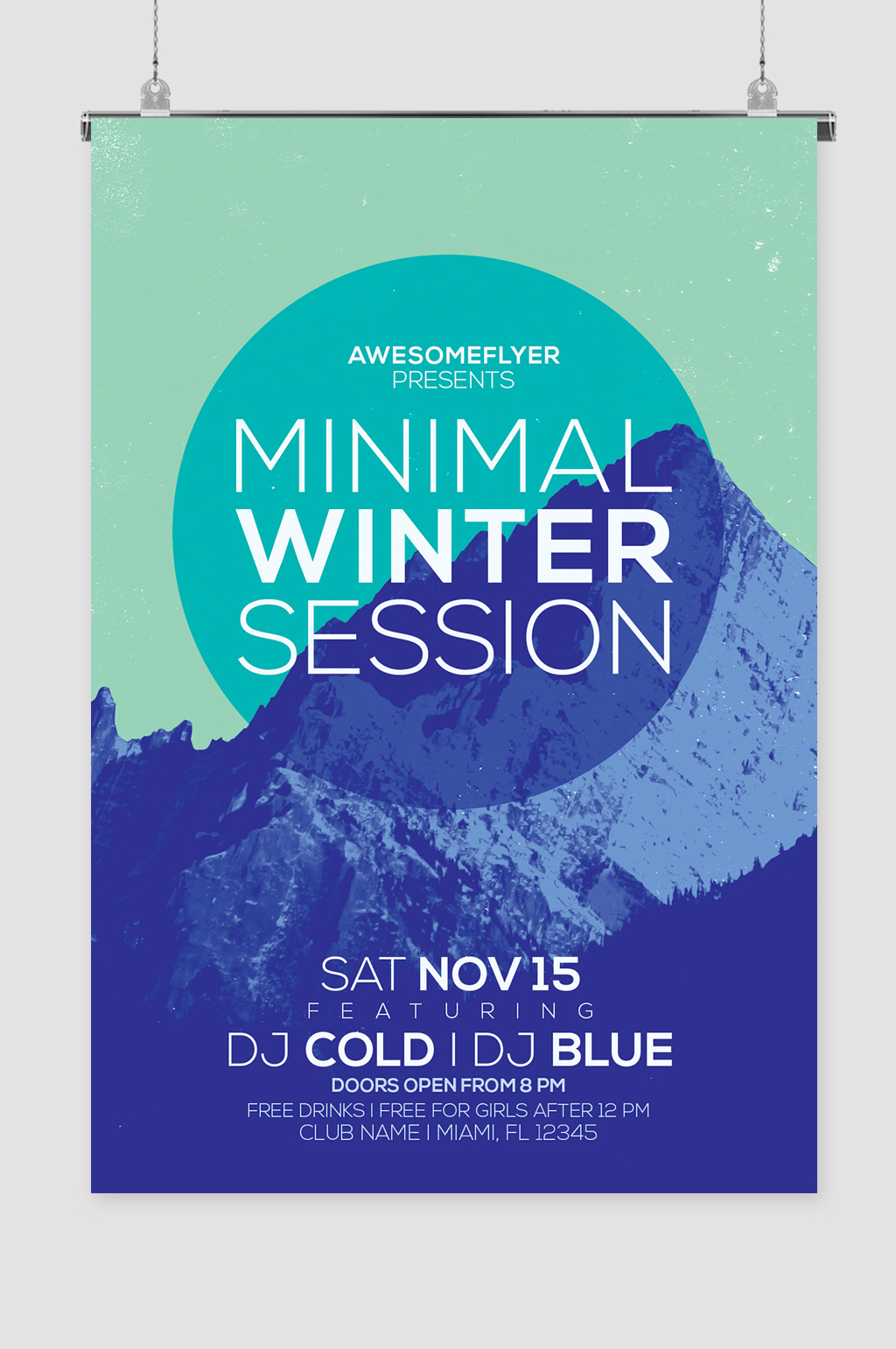 冬季酷炫封面海报模板下载-编号120636-众图网