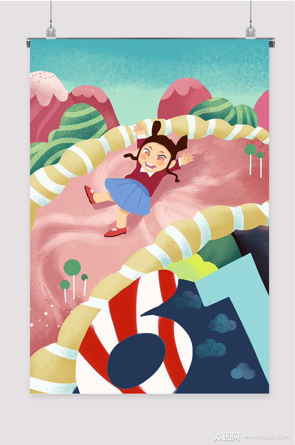 六一插画儿童节海报素材