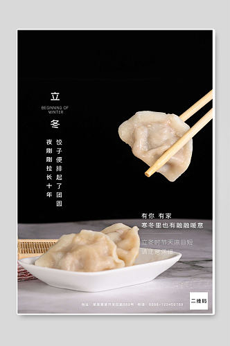 立冬二十四节气饺子海报设计