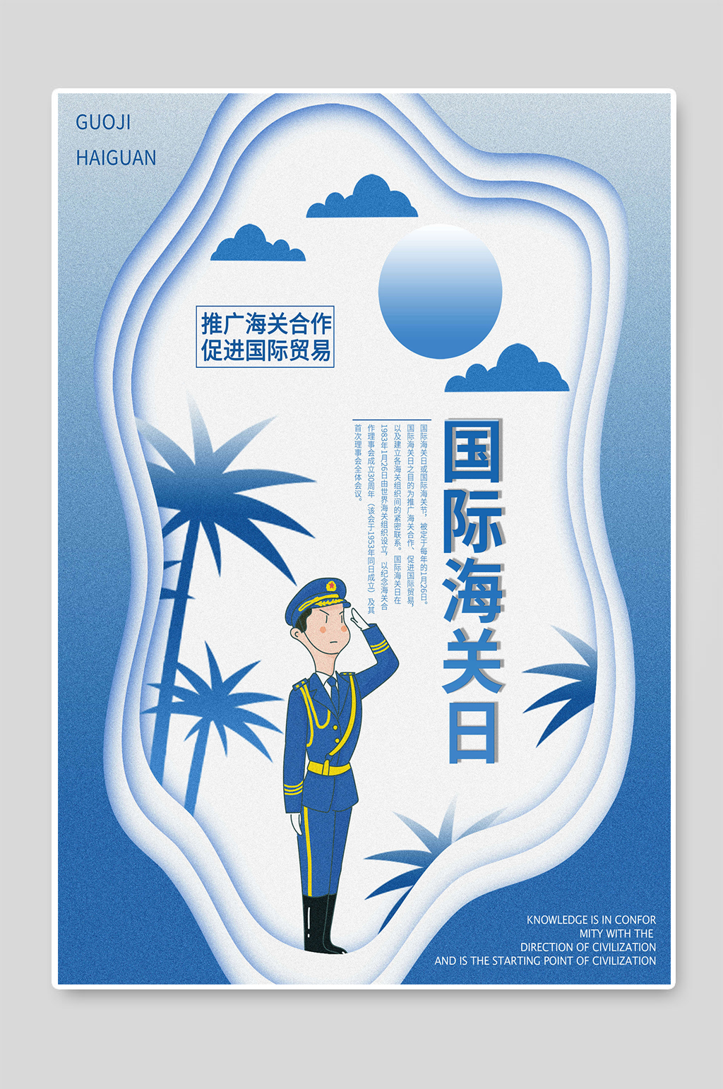 国际海关日促进国际贸易宣传海报