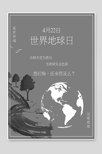爱护地球世界地球日宣传海报