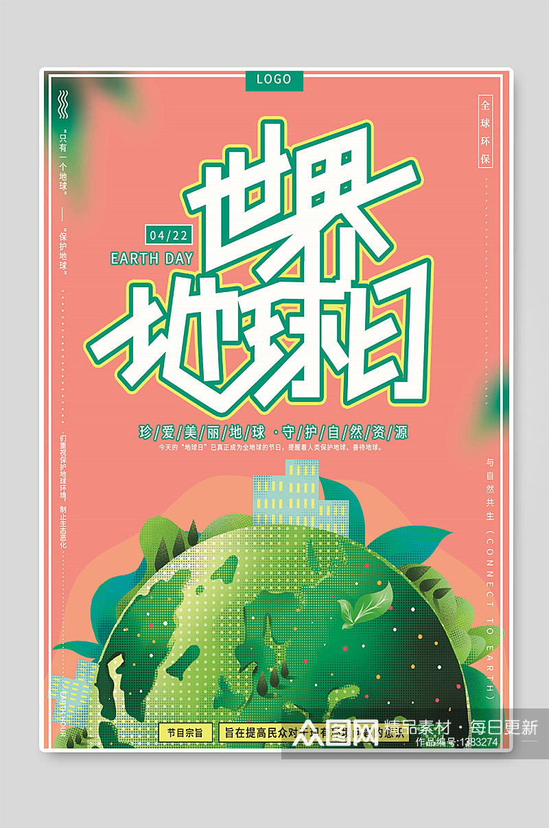 世界地球日保护环境海报宣传素材
