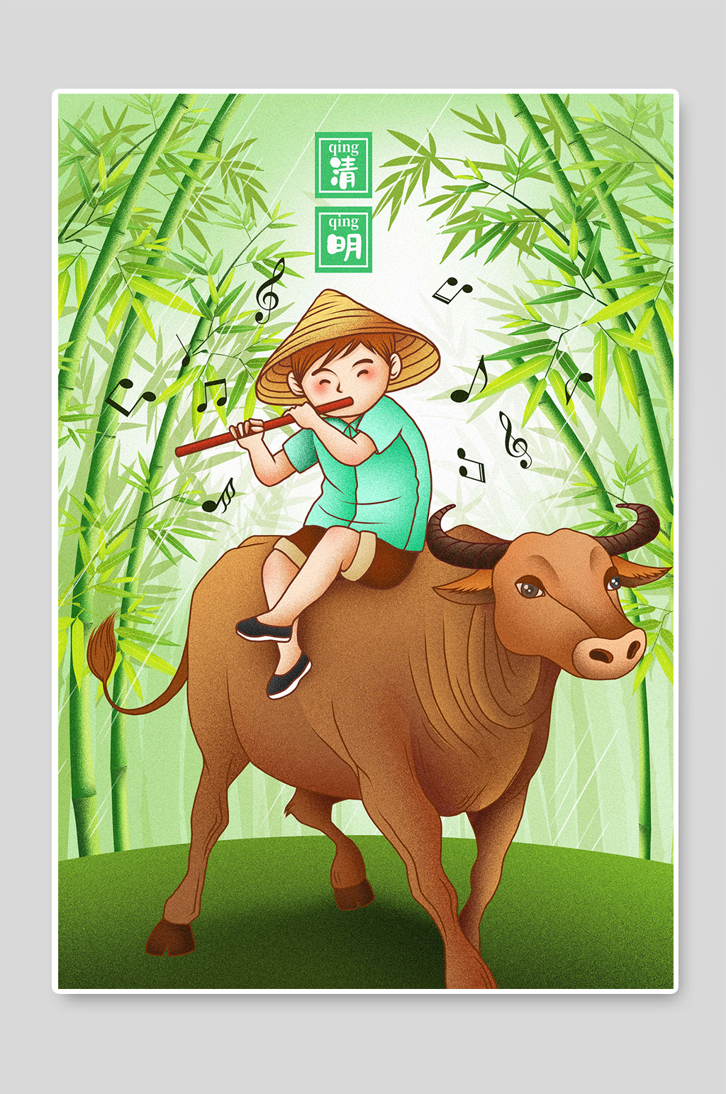 清明节传统节日手绘插画素材素材