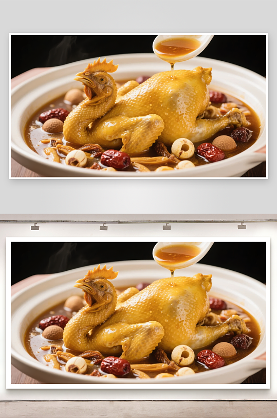 猴头菇炖鸡养生汤美食-众图网