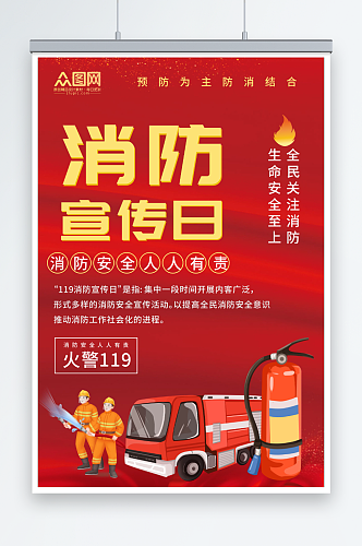 消防安全宣传日海报