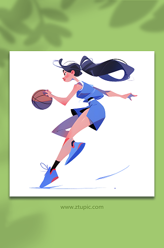 数字艺术迎亚运动感少女篮球插图