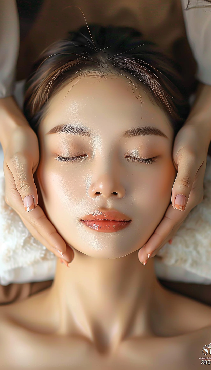 正在享受按摩的美女素材