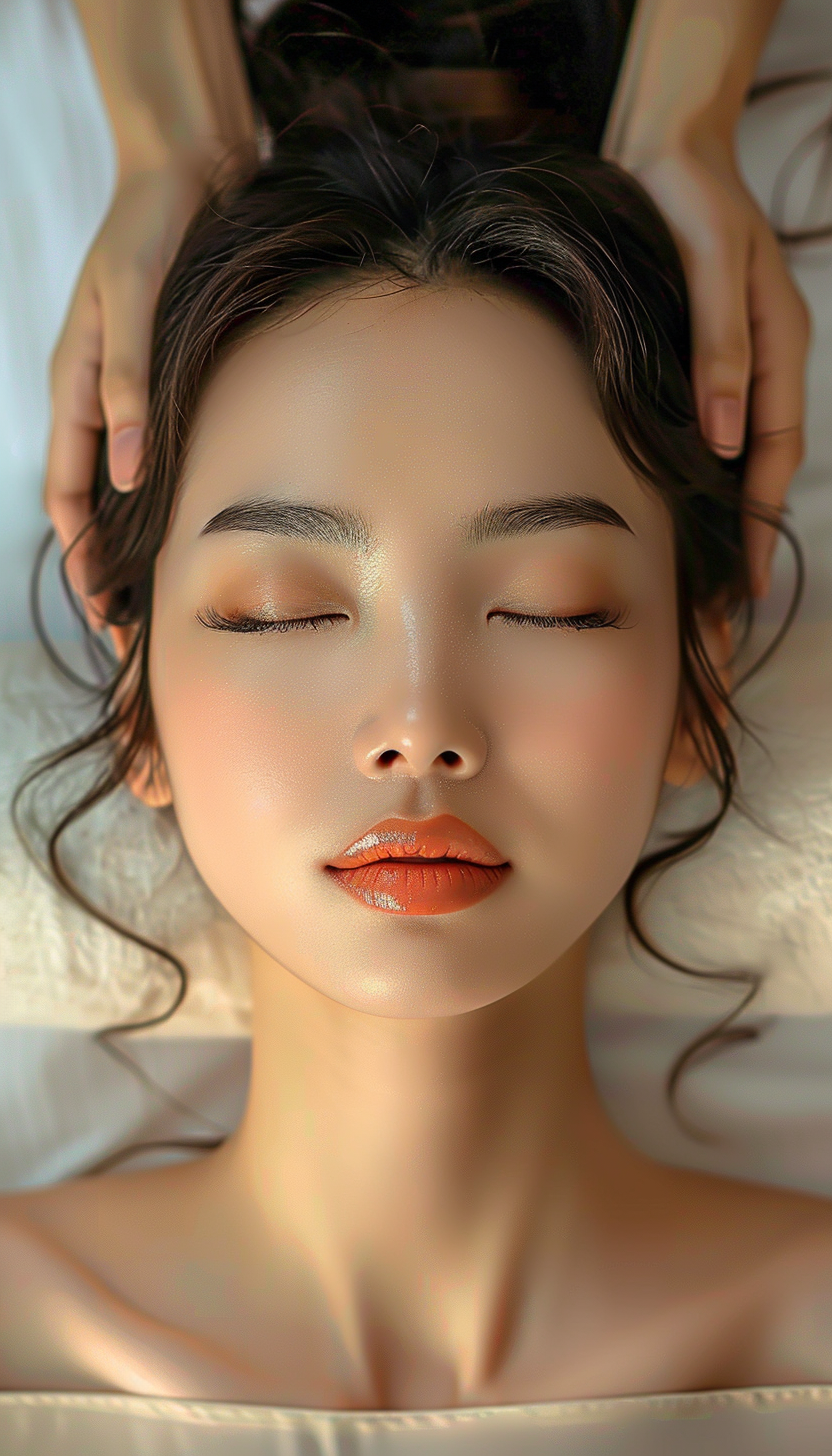 正在享受按摩的美女素材
