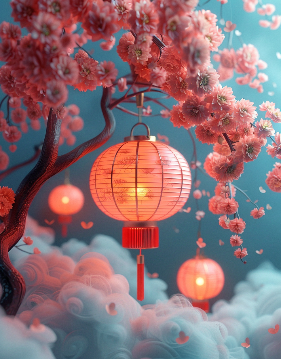 春节热闹的红灯笼背景素材