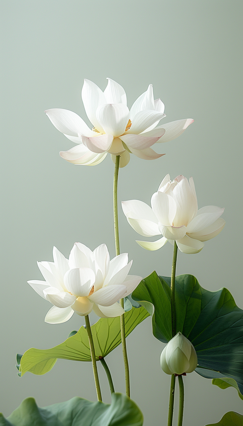 唯美漂亮的白色莲花素材
