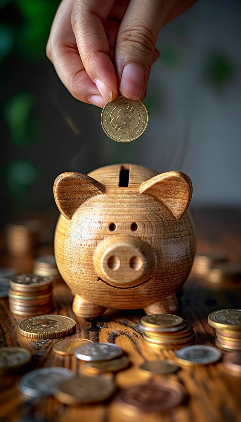 创意金币存钱罐场景素材