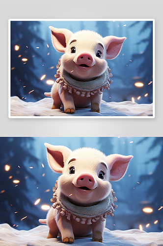 卡通可爱的小猪背景