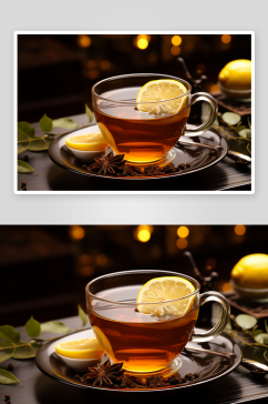 美味的柠檬蜂蜜茶背景