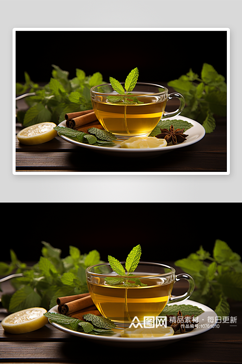 美味的柠檬蜂蜜茶背景素材
