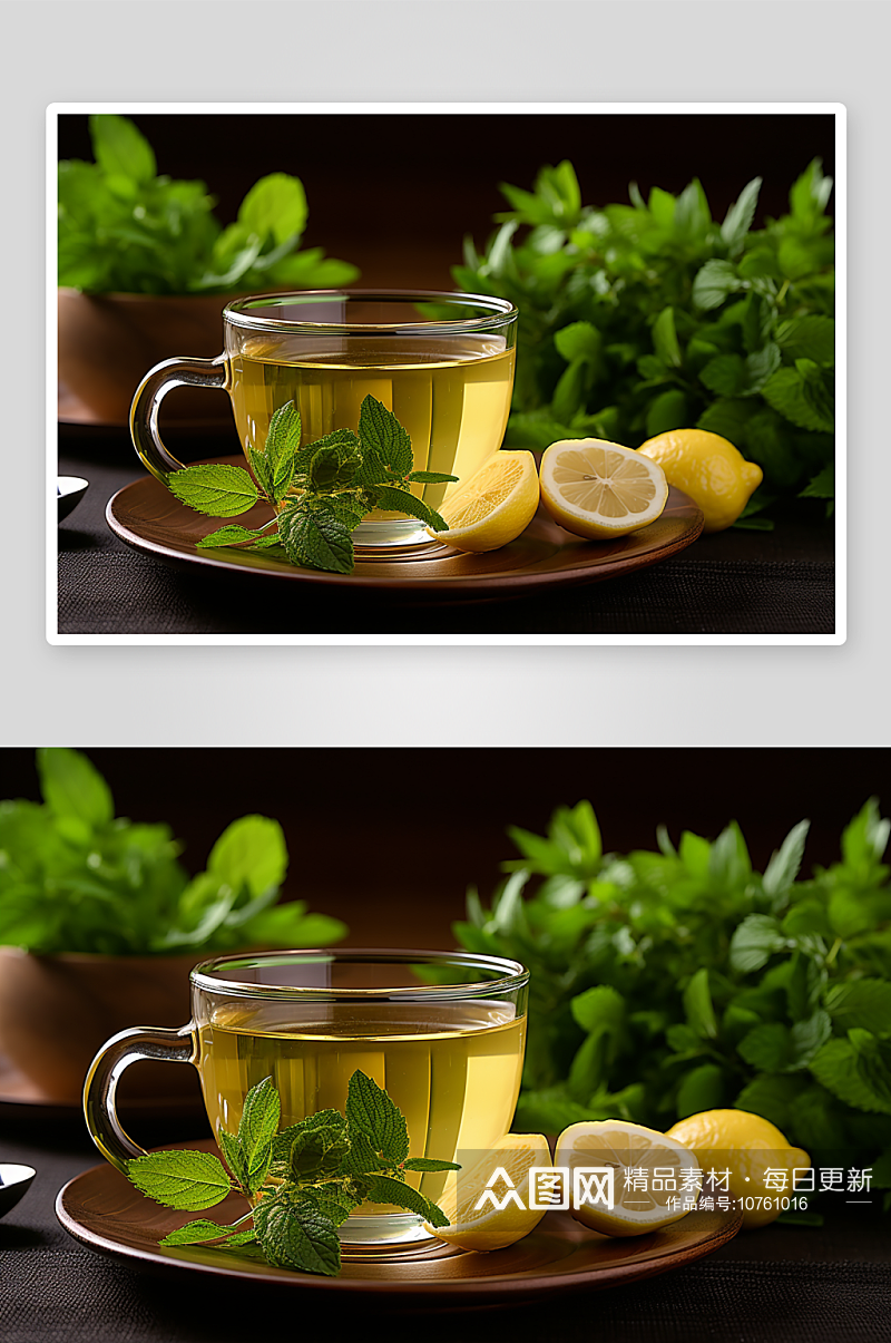 美味的柠檬蜂蜜茶背景素材