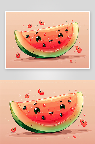 卡通西瓜水果背景