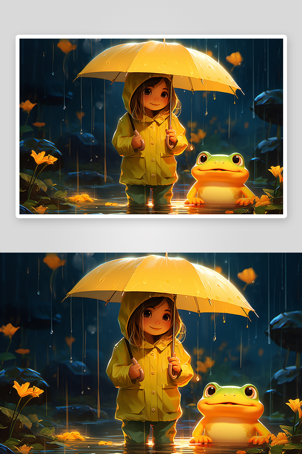打着雨伞的可爱女孩素材