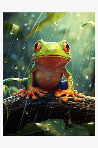 卡通可爱的小青蛙背景