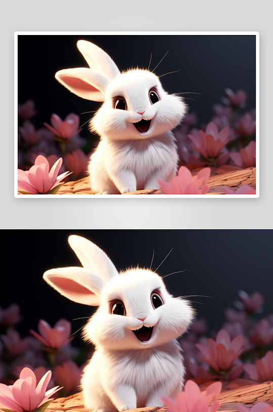 可爱的卡通小兔子元素