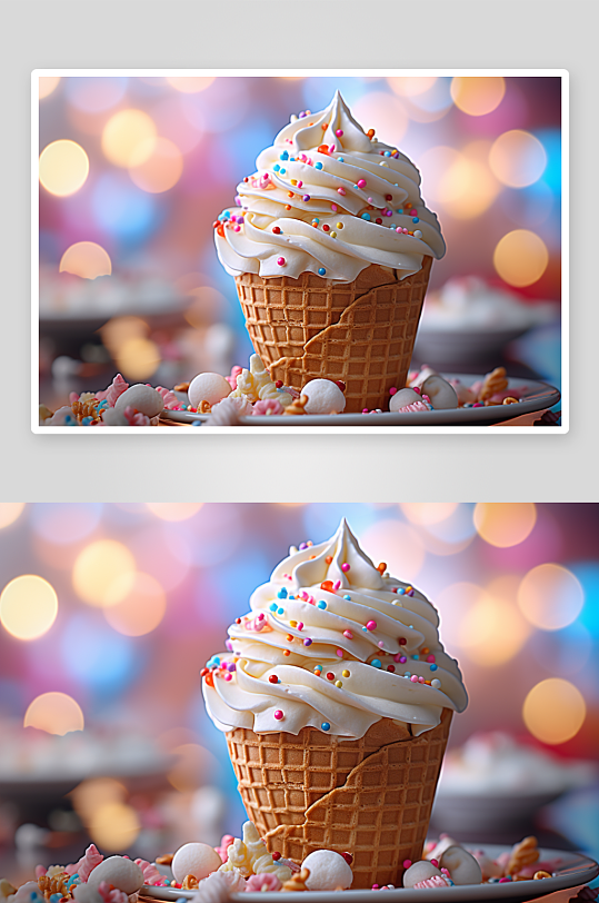 夏季美味的冰淇淋唯美背景