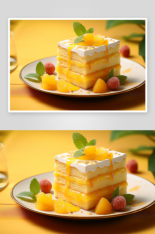 营养美味的芒果蛋糕糕点