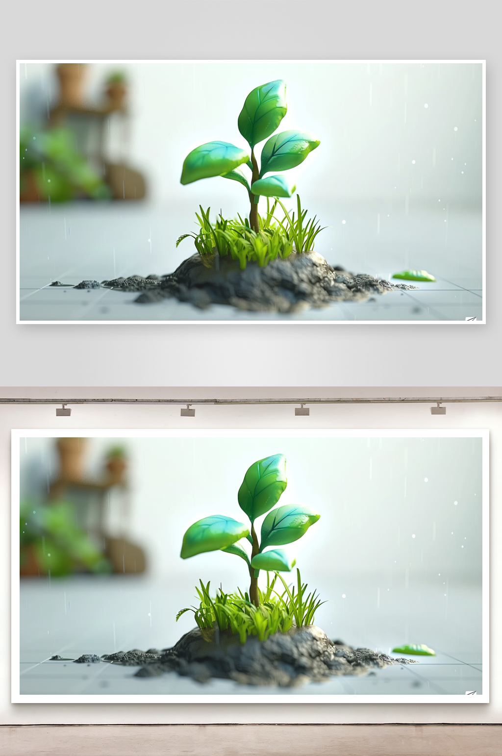 简约漂亮植物发芽背景素材