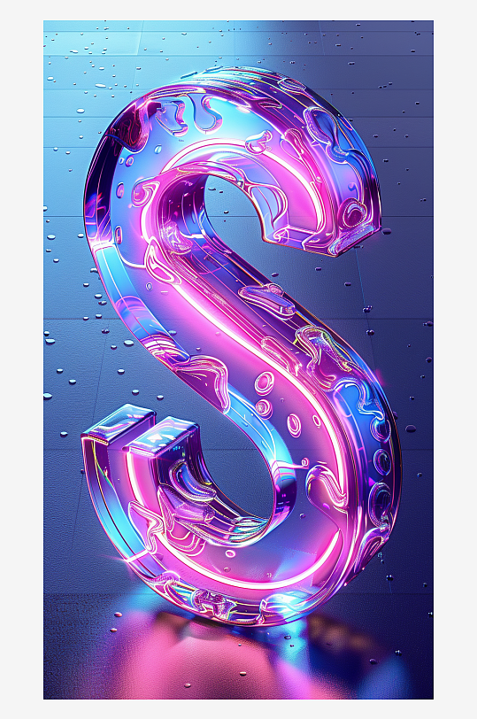 创意彩色立体字母场景