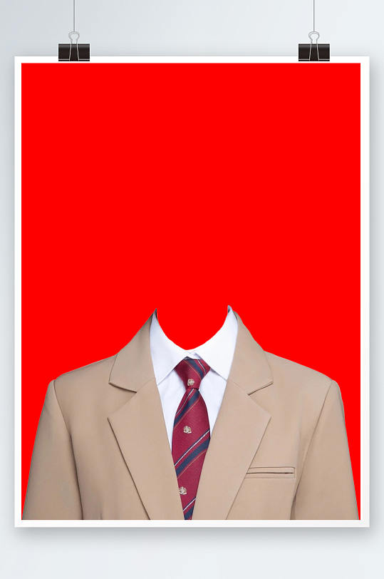 紅色背景西服正裝